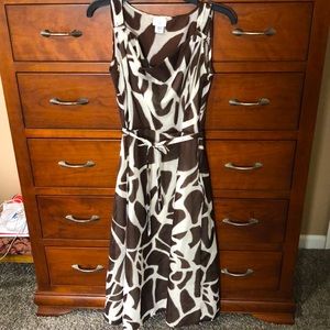 Nice animal print brown and cream dress! Small